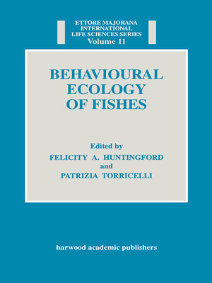 cover image of Behavioural Ecology of Fishes